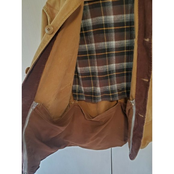 Western Field by Hawthorne VTG Duck Hunting Canvas Jacket Corduroy Flannel Lined - Picture 7 of 9